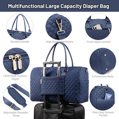 Waterproof Mommy Travel Bag | Large Capacity Duffle with Changing Pad & Pacifier Case Sarah