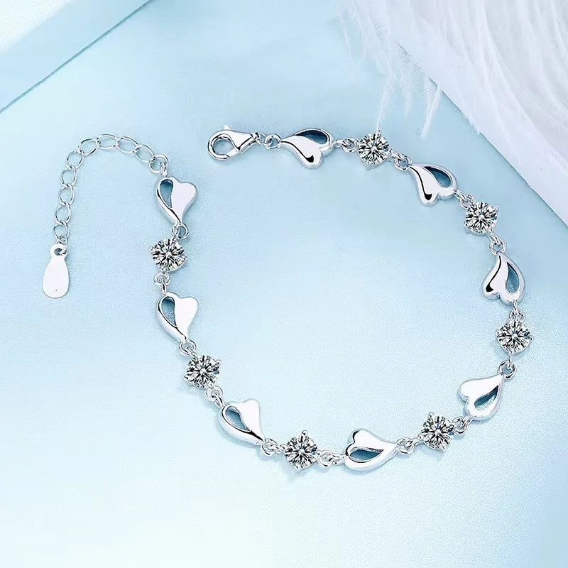 Elegant Women's 925 Sterling Silver Moissanite Bracelet – Gorgeous Jewelry Gift for Mom, Grandma, or Special Occasions Elsa