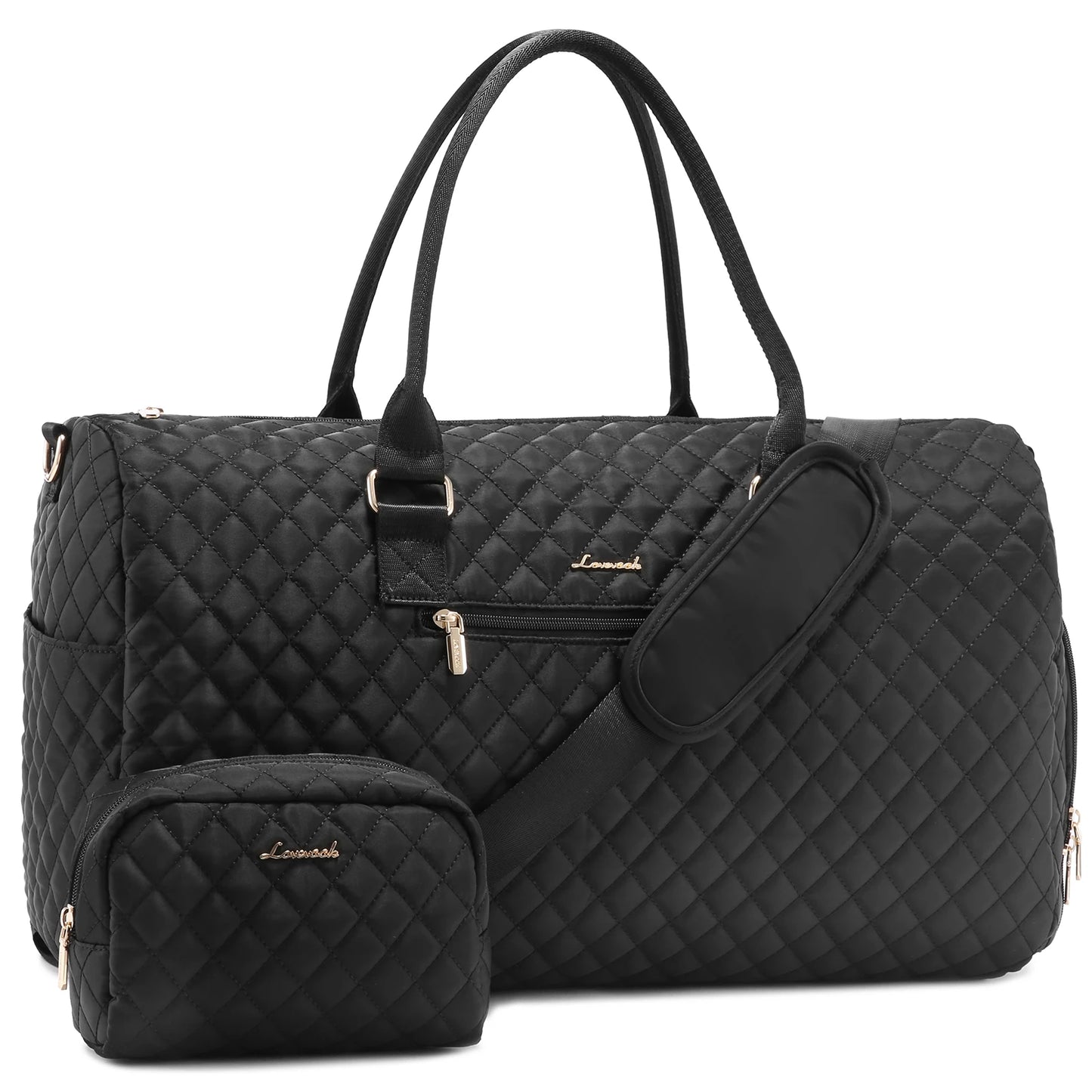 LOVEVOOK 2022 Luxury Quilted Weekender Duffel Bag - Custom Canvas Travel Bag for Men & Women Glazy