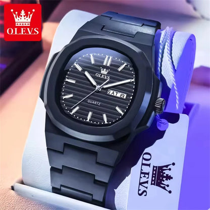 OLEVS 5627 Luxury Luminous Quartz Watch for Men Water Resistant Movement Date Calendar Mens Wristwatches Clock Reloj Hombre