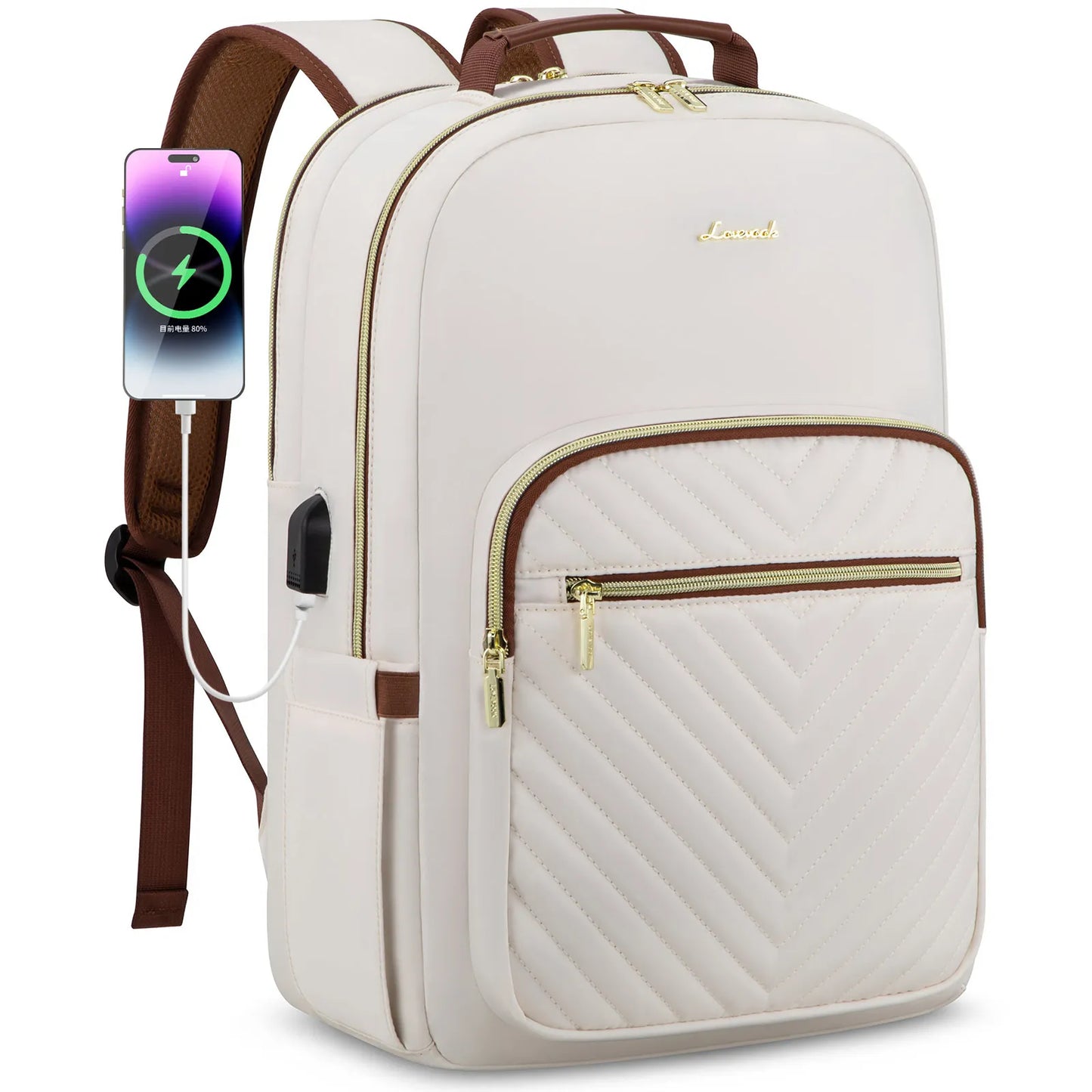 Waterproof Nylon Laptop Backpack for Women & Girls - 15.6 & 17-Inch College, School, Travel, and Business Bag