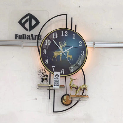 Modern LED Wall Clock with Night Light – Decorative Hanging Clock for Living Room, Home, Office