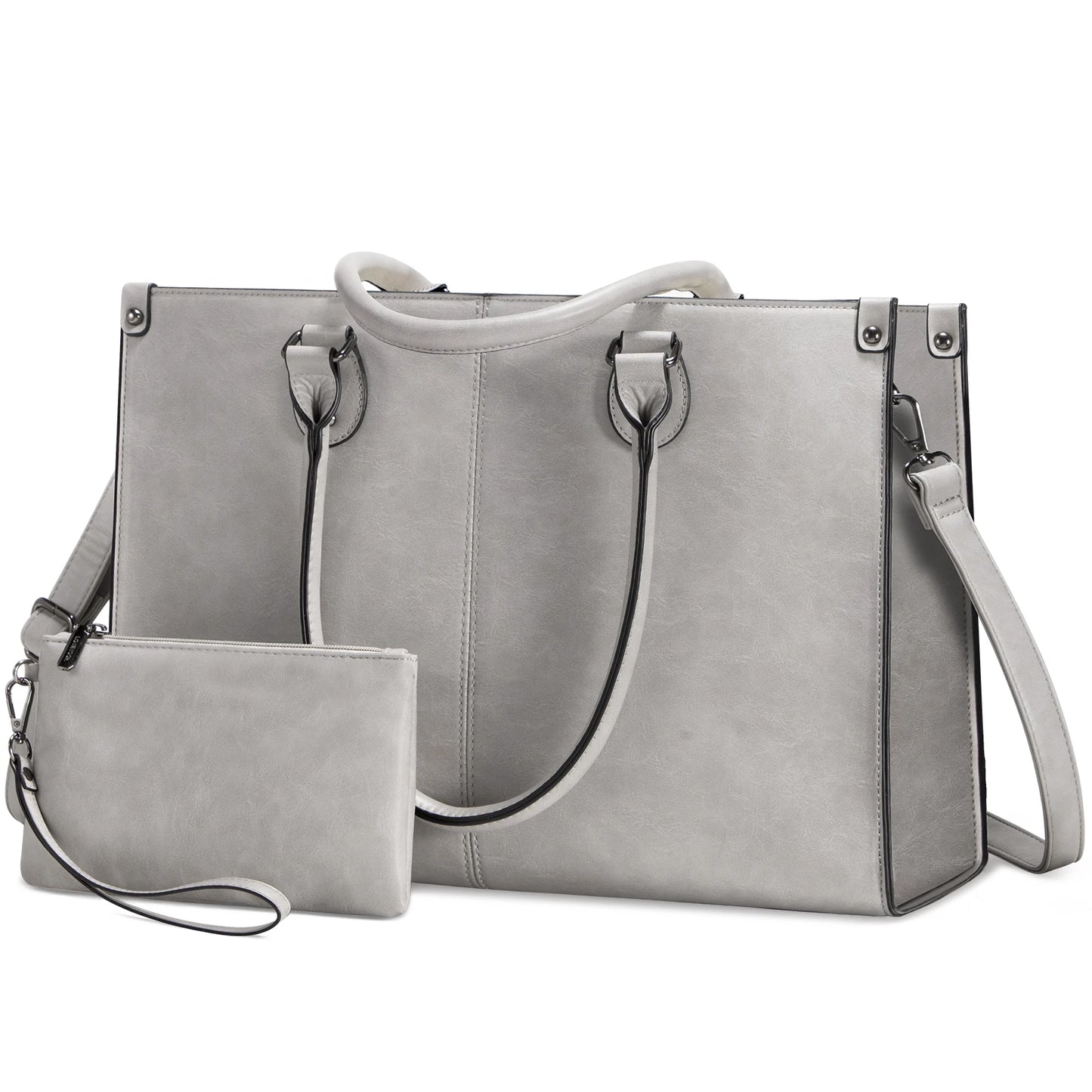 LOVEVOOK Women's PU Leather Tote - High-Quality 15.6-Inch Laptop Bag, Large Capacity Handbag Juliette