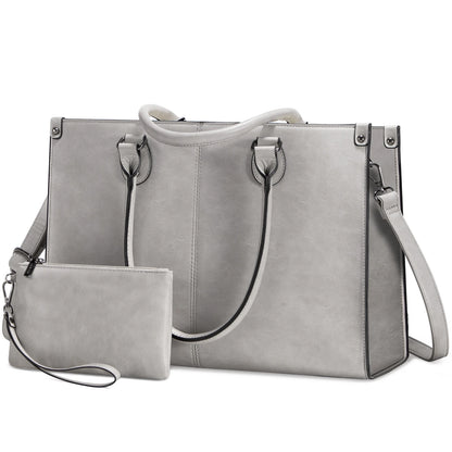 LOVEVOOK Women's PU Leather Tote - High-Quality 15.6-Inch Laptop Bag, Large Capacity Handbag Juliette