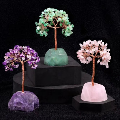 12-14cm Natural Crystal Chips Money Tree | Quartz, Amethyst, & More