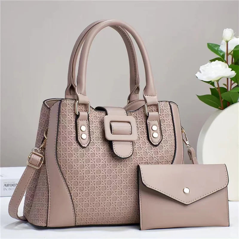 Retro Two-Piece Handbag Set – Elegant Ladies' Bags