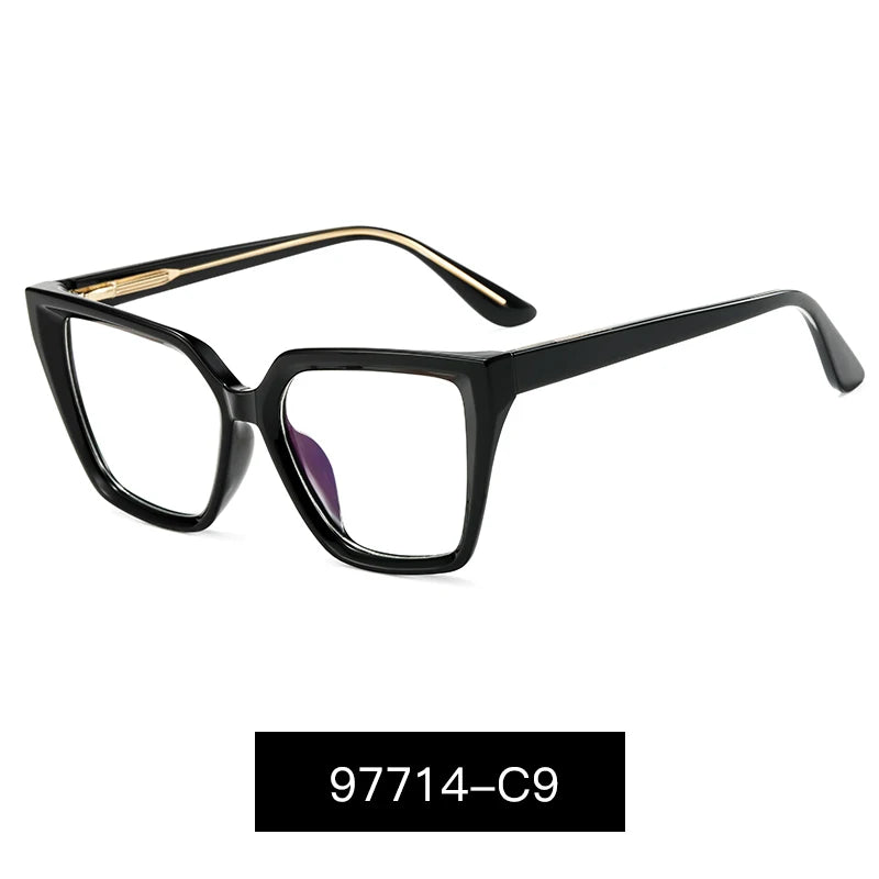 Women’s Square Blue Light Blocking Eyeglasses – TR90+CP Optical Frames | Custom Photochromic Anti-Blue Light Bezel