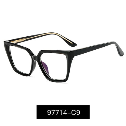 Women’s Square Blue Light Blocking Eyeglasses – TR90+CP Optical Frames | Custom Photochromic Anti-Blue Light Bezel