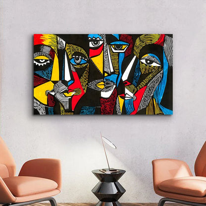 Abstract Character Canvas Paintings – Modern Wall Art for Living Room Décor