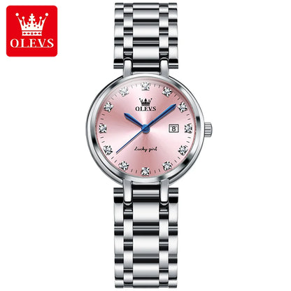 OLEVS Women’s Quartz Watch – Silver, Waterproof, Fashionable Design