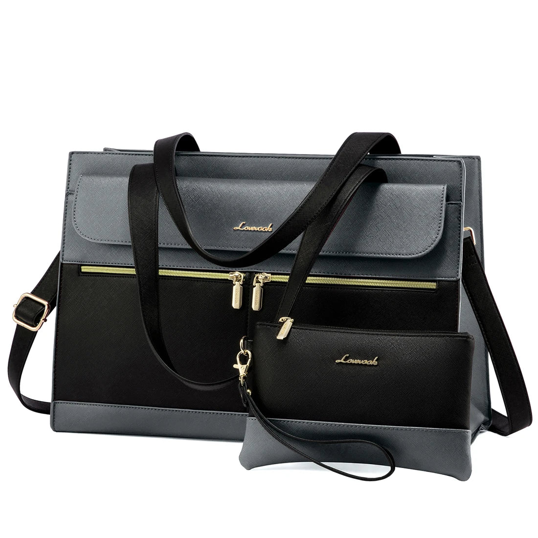 LOVEVOOK 2-Piece Laptop Tote & Shoulder Bag Set | 15.6-inch Women’s Briefcase
