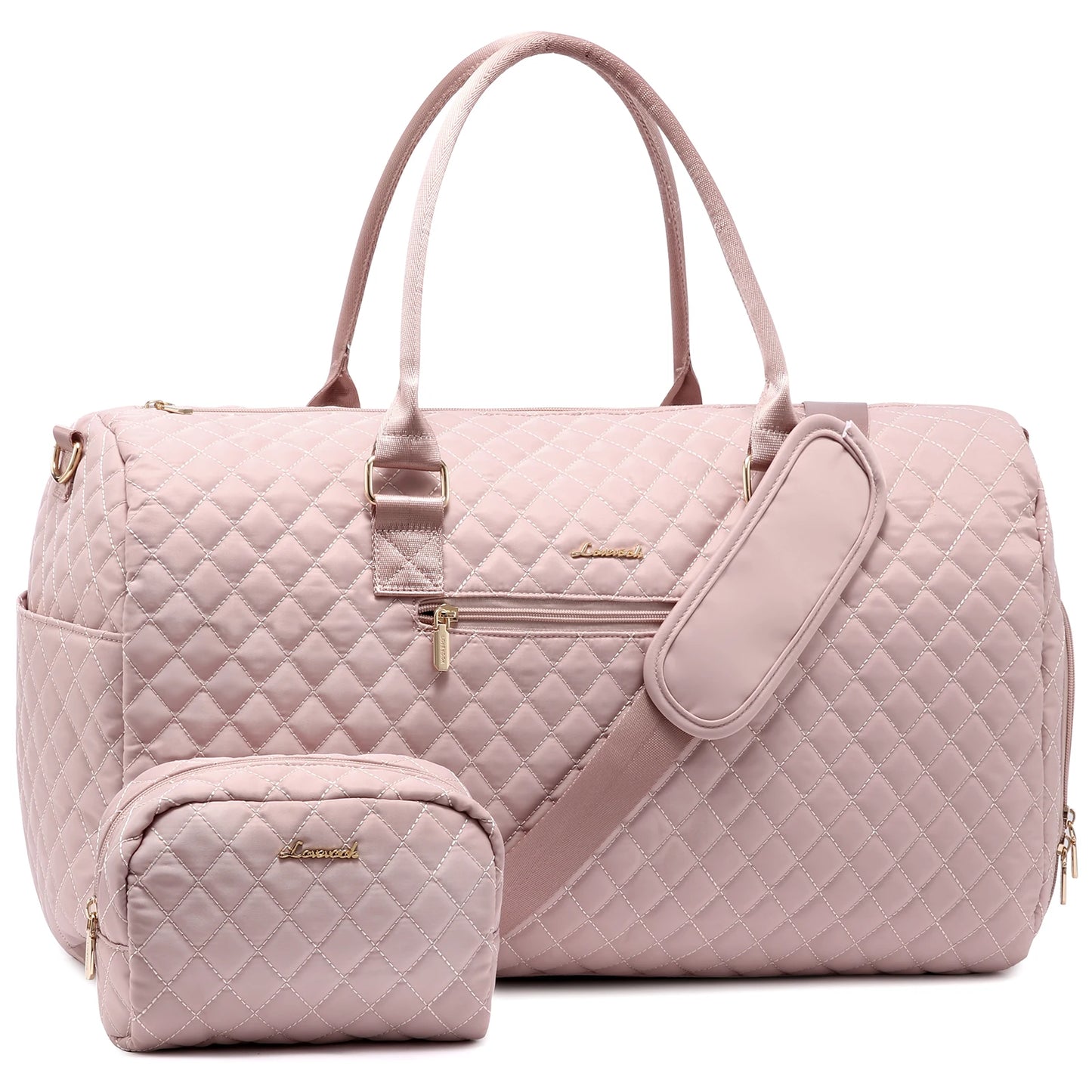 LOVEVOOK 2022 Luxury Quilted Weekender Duffel Bag - Custom Canvas Travel Bag for Men & Women Glazy