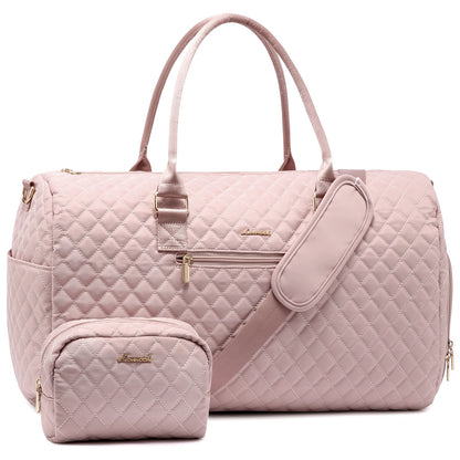 LOVEVOOK 2022 Luxury Quilted Weekender Duffel Bag - Custom Canvas Travel Bag for Men & Women Glazy