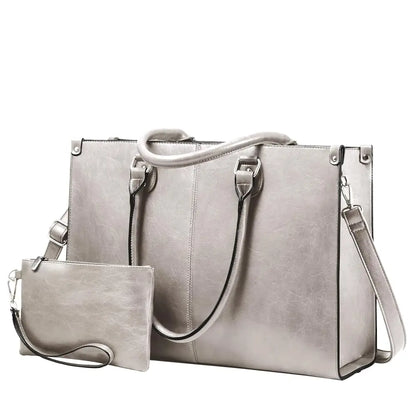 LOVEVOOK Women's PU Leather Tote - High-Quality 15.6-Inch Laptop Bag, Large Capacity Handbag Juliette
