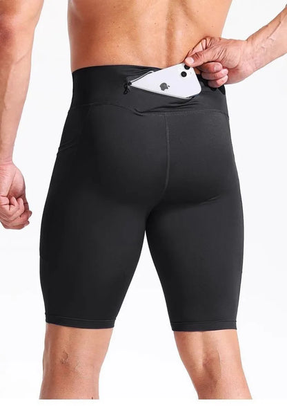 Men’s Quick‑Dry Compression Basketball Shorts – Ice Silk Running & Marathon Shorts with Back Pocket John Ray