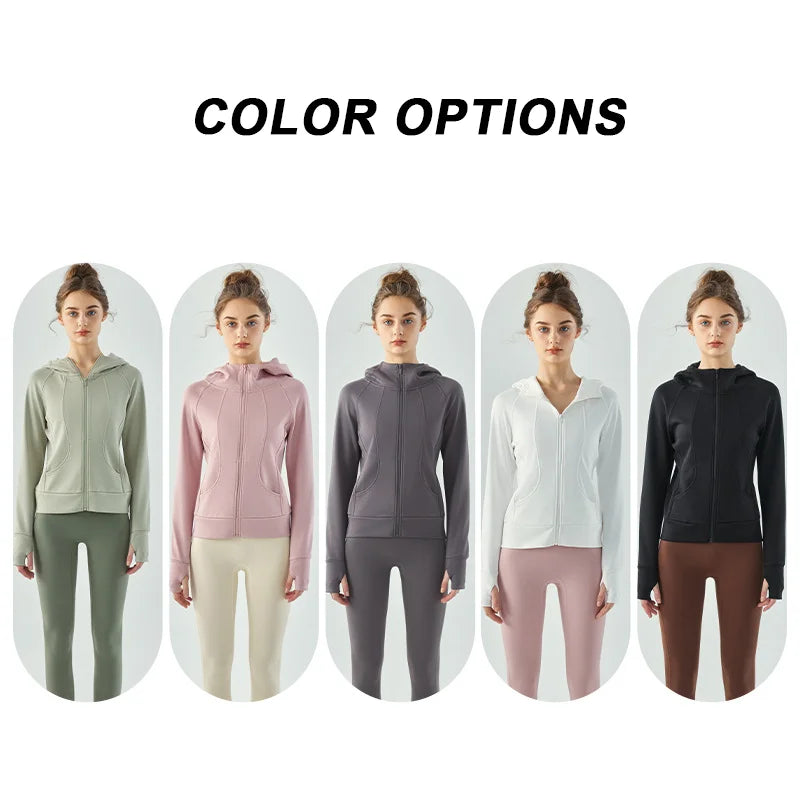 Women's Winter Fleece Zip-Up Hoodie Jacket | Long Sleeve, Thumb Hole, Warm Outdoor Fitness Style Xena