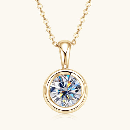 Women’s 1 Carat Moissanite Pendant Necklace in 925 Sterling Silver – Elegant Wedding & Gift Jewelry Calla