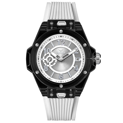 ONOLA 3836 Men & Women's Quartz Watch – Square Sport Design, Silicone Strap, Luminous Glass