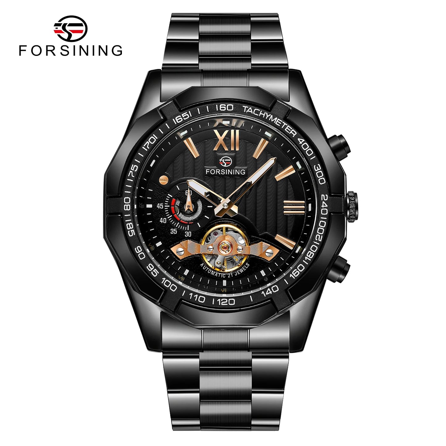 FORSINING 8235 Men's Mechanical Watch – New Arrival, Stainless Steel Band, Waterproof, Luminous, Vintage Business Design