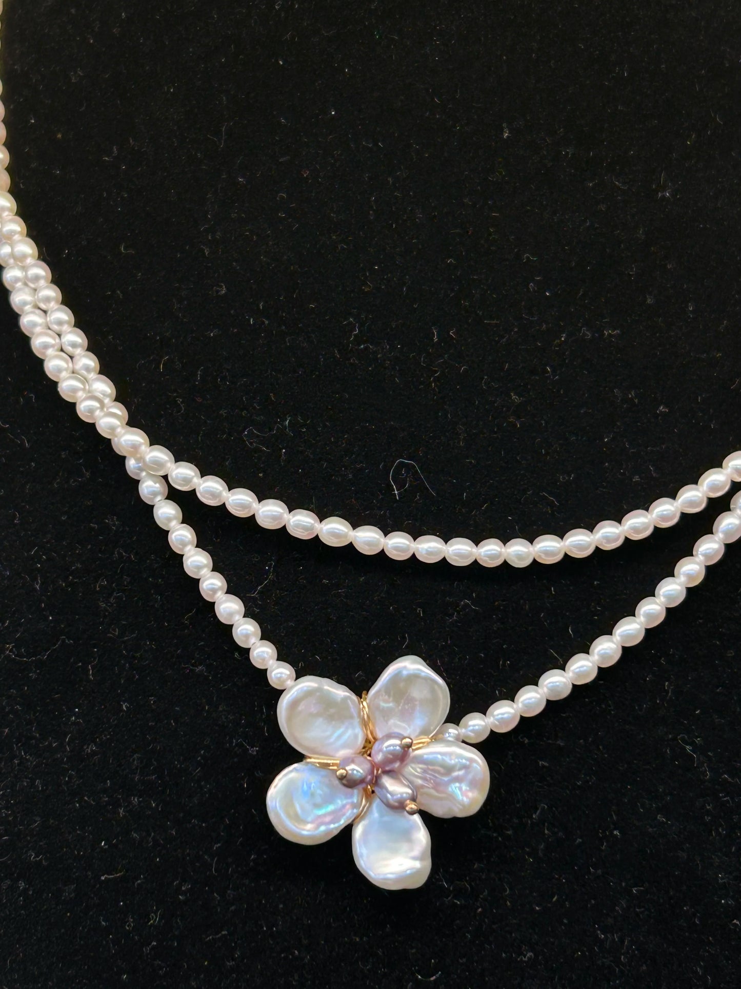 Natural Potato & Freshwater Pearl Necklace with Baroque Petal‑Shaped Design