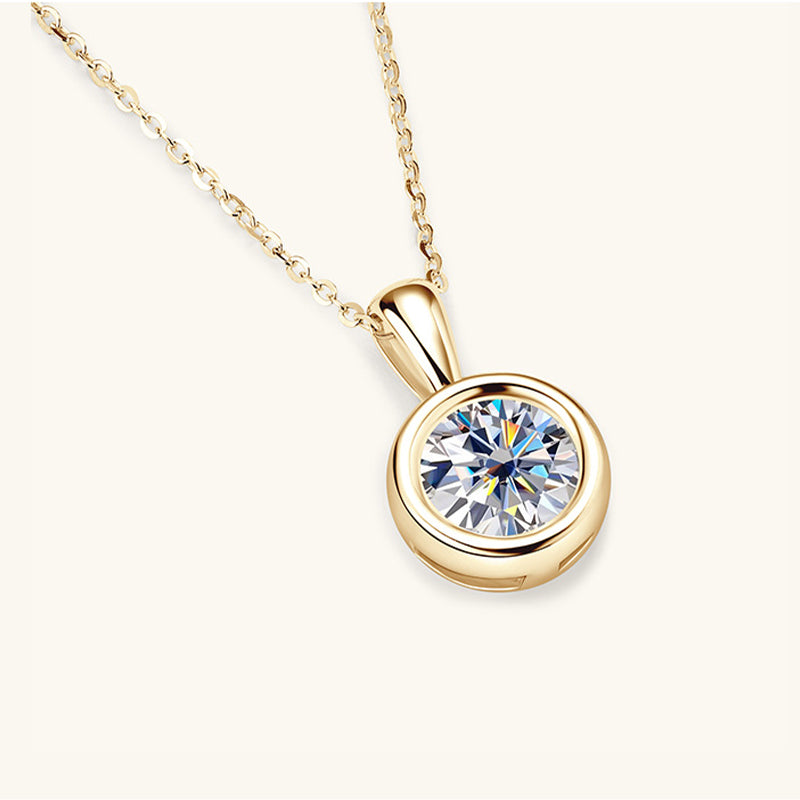 Women’s 1 Carat Moissanite Pendant Necklace in 925 Sterling Silver – Elegant Wedding & Gift Jewelry Calla