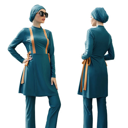 3-Piece Modest Muslim Swimwear | Full-Cover Islamic Burkini for Women Kalila