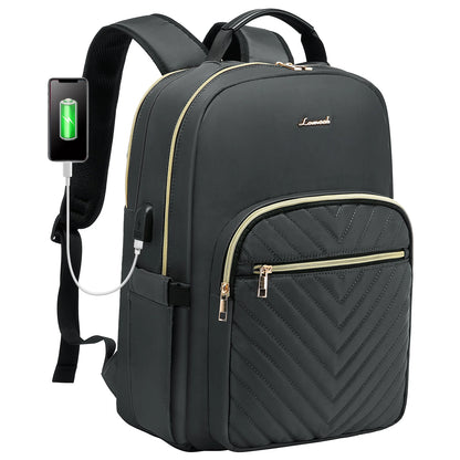 Waterproof Nylon Laptop Backpack for Women & Girls - 15.6 & 17-Inch College, School, Travel, and Business Bag