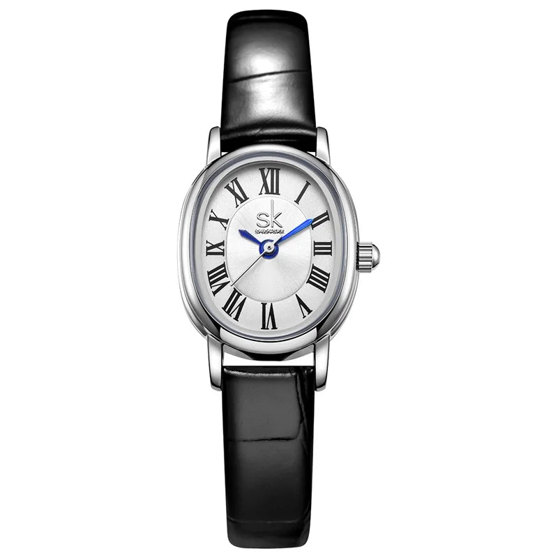Shengke Ladies' Leather Watch – Luxury Waterproof Quartz Women's Wristwatch Patience