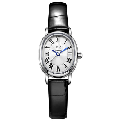 Shengke Ladies' Leather Watch – Luxury Waterproof Quartz Women's Wristwatch Patience