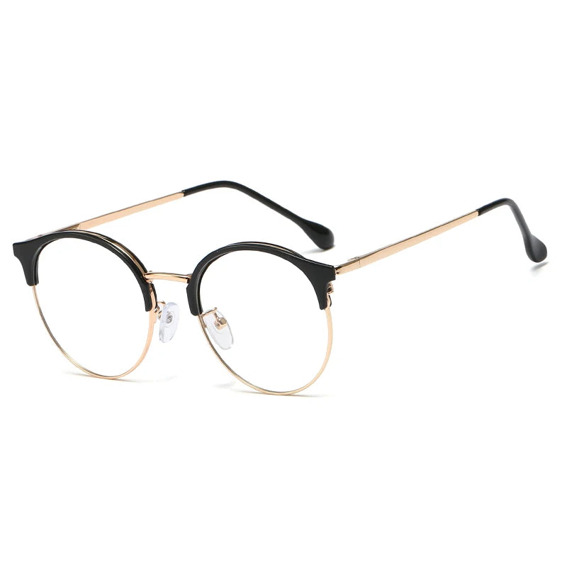 Vintage Round Metal Glasses Frames – TR90 Blue Light Blocking Eyeglasses for Women | Fashionable Eyewear Design