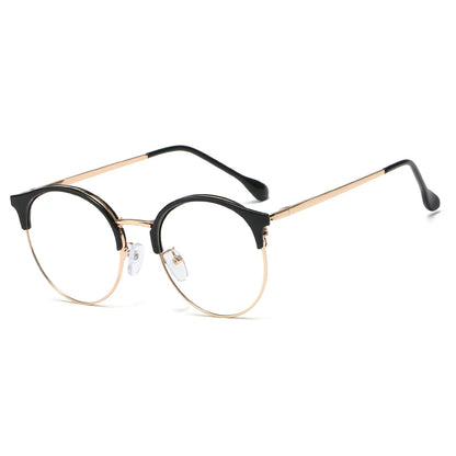Vintage Round Metal Glasses Frames – TR90 Blue Light Blocking Eyeglasses for Women | Fashionable Eyewear Design