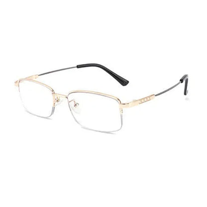 Metal Squared Frame Multifocal Progressive Photochromic Eyeglasses - Unisex Corrective Reading Glasses Alaric