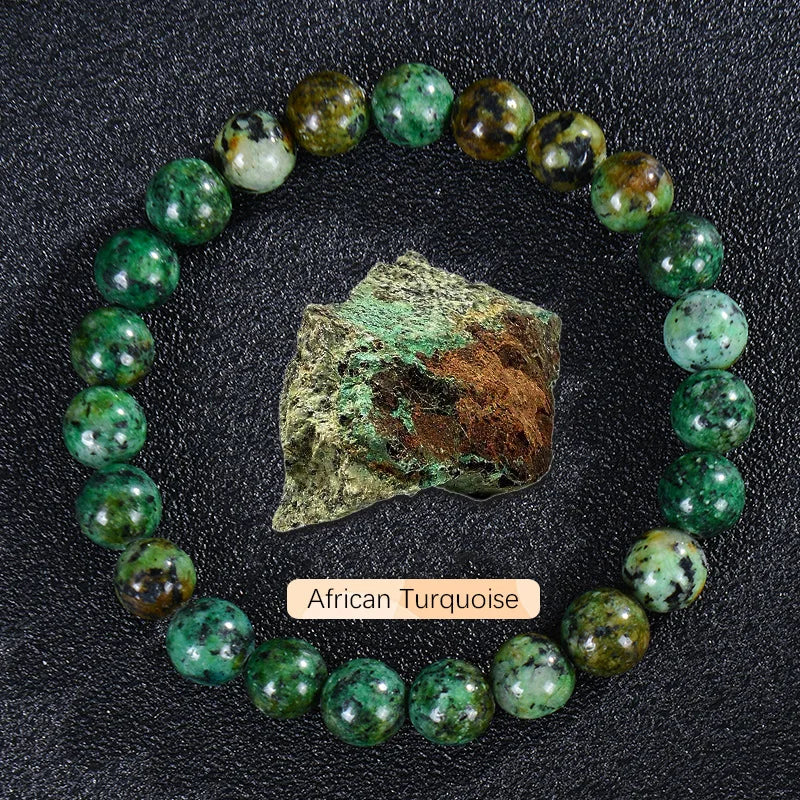 8mm Natural Stone Beaded Bracelet | Fashion Crystal Elastic Stretch Jewelry Gift Nia