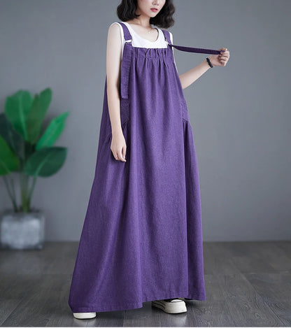 Summer Women's Retro Denim Dress – Loose Fit, Slim Design, and Large Hem for a Fashionable Look Addie