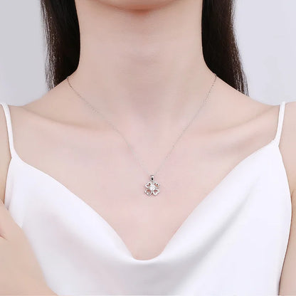 S925 Silver D-Color Moissanite Necklace – Elegant Flower Pendant