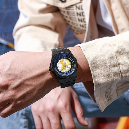 Luxury Men’s Automatic Watch – Stainless Steel Band, Waterproof Mechanical Wristwatch with Custom Earth Dial Edmund