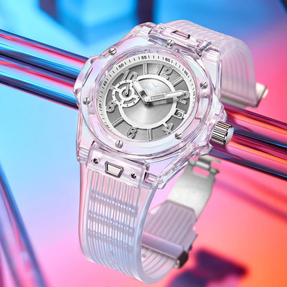 ONOLA 3836 Men & Women's Quartz Watch – Square Sport Design, Silicone Strap, Luminous Glass