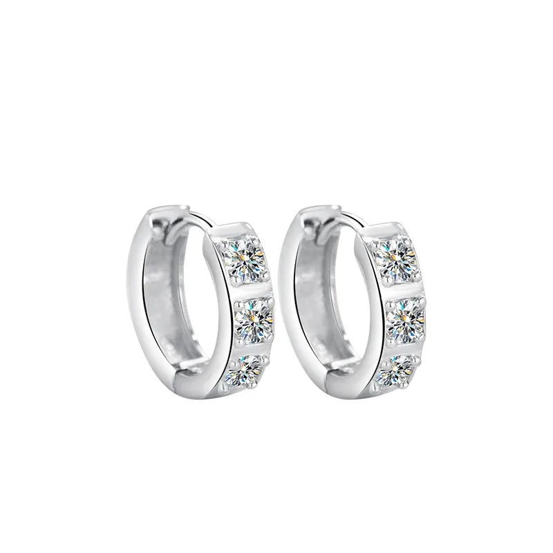 GRA Certified 925 Sterling Silver Moissanite Stud Earrings – 0.1ct Round Cut Diamond Fine Jewelry for Women Carly