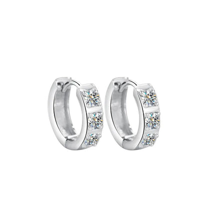 GRA Certified 925 Sterling Silver Moissanite Stud Earrings – 0.1ct Round Cut Diamond Fine Jewelry for Women Carly