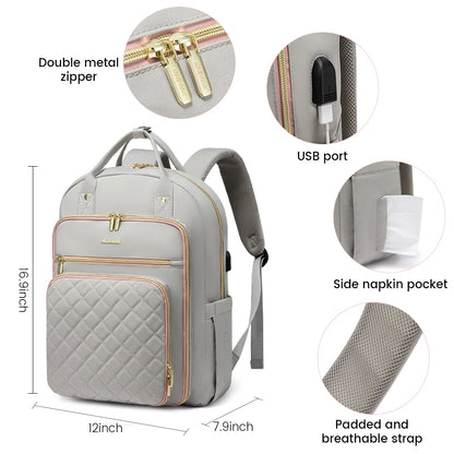 LOVEVOOK Fashion Travel Backpack | Water-Resistant, Multi-Pocket College Bookbag for Women, Fits 15.6" & 17" Laptops