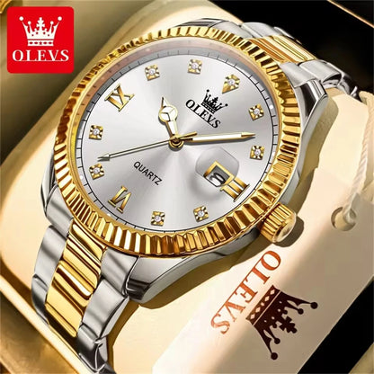 OLEVS 3623 Men's Luxury Quartz Watch – Waterproof, Luminous Dial, Calendar, Business Style