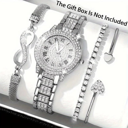 Fashion Classic Wristwatch Diamond Bracelet Women Quartz Watches Jewelry Gift Set for Ladies Susan
