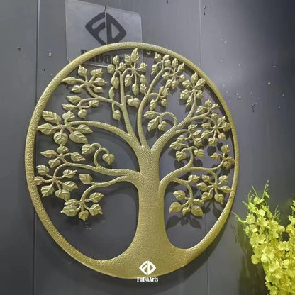 Modern Simple Wealth Tree Wall Art – Iron Pendant Decoration for Living Room, Bedroom, and Porch Background