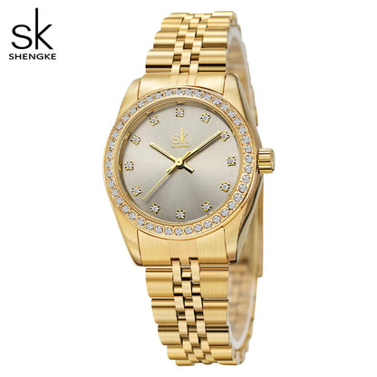 SHENGKE K0156L Women’s Luxury Watch Gift Box Set – Gold Ladies Wristwatch with Necklace, Earrings, and Bracelet | Perfect Gift for Women Carla Mae