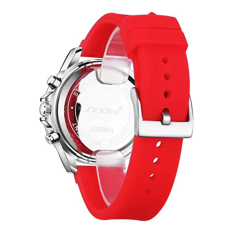 Sinobi Men’s LED Dual Display Watch – Stylish Digital Analog Wristwatch with Silicone Band | Confident & Charming Design | Montre Homme | Reloj Para Hombre