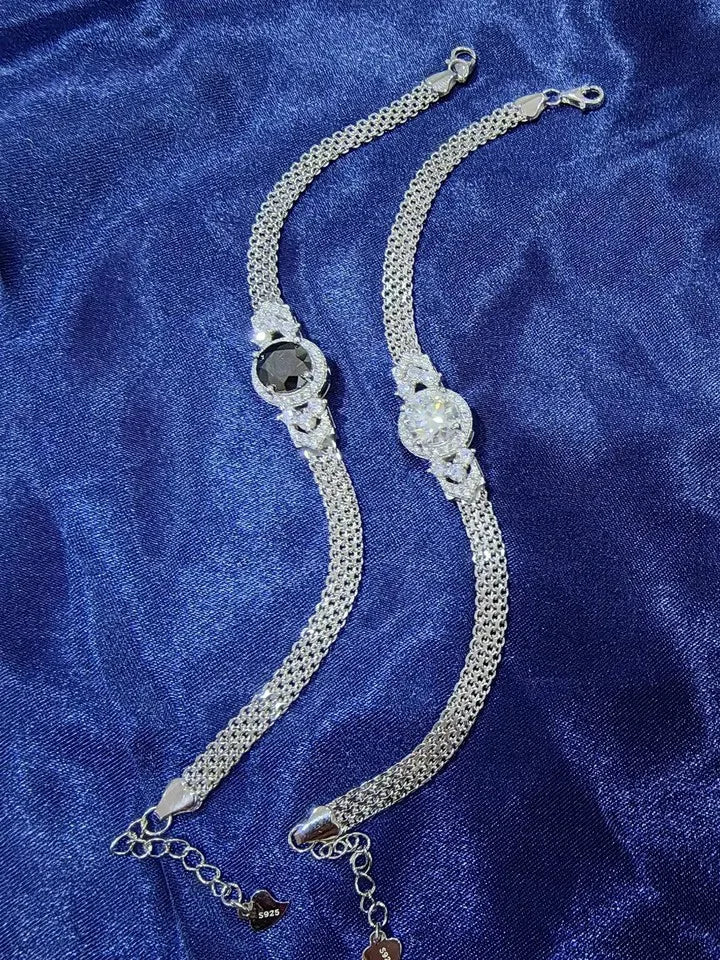 S925 Silver Moissanite Bracelet – French Gentle Style, Versatile Fashion Accessory Freya