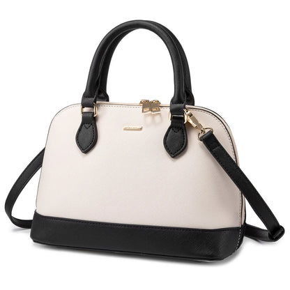 LOVEVOOK Designer Double Zip Satchel Bag – Classic Top Handle Shoulder Purse & Small Crossbody Bag for Women Yassi