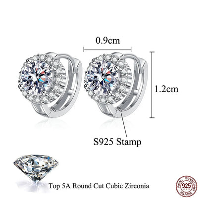 Elegant 925 Sterling Silver Huggie Earrings for Women – Sparkling Zirconia, Perfect Daily Wear or Gift Mina