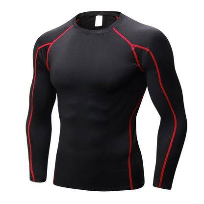 Men’s Long‑Sleeve Compression Shirt – Polyester Spandex Performance Athletic Top Renan