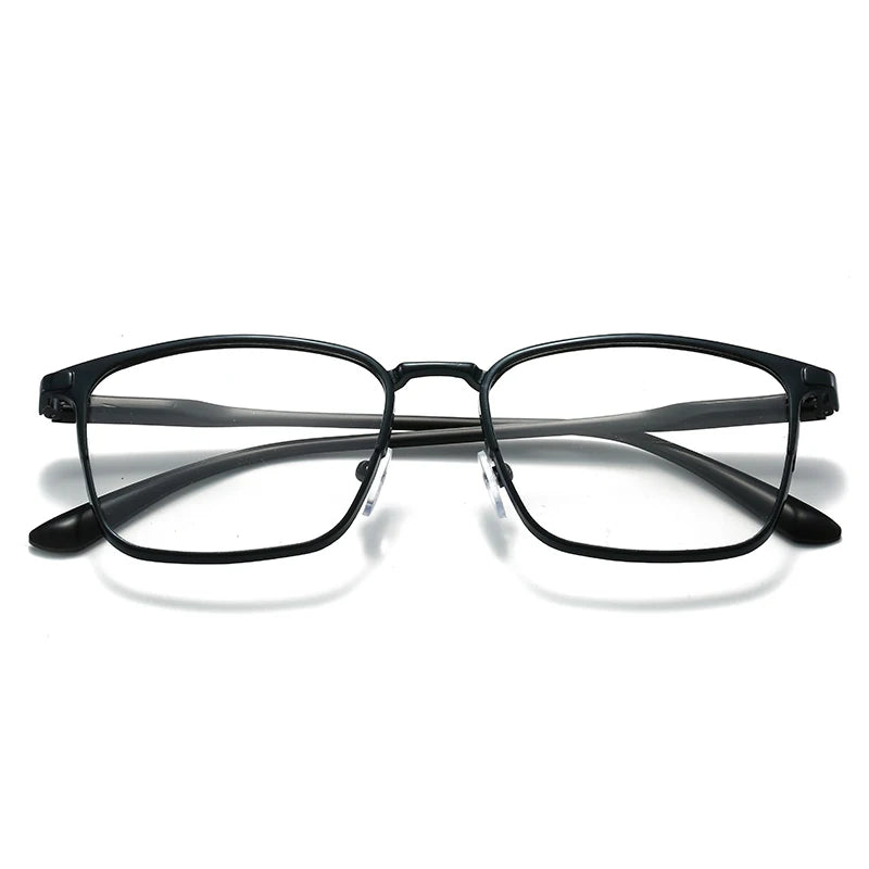 Metal Squared Frame Photochromic Polarized Lens Unisex Men Women Glass Frame